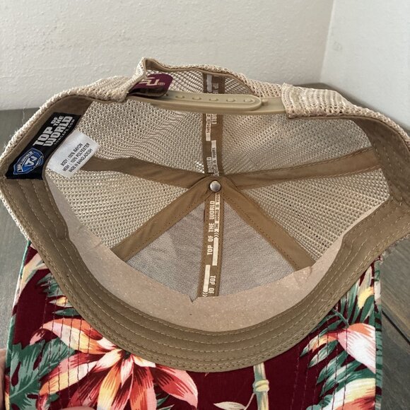 Florida State University Seminoles Floral Print Mesh Back Snapback Cap (C9) - Picture 6 of 9